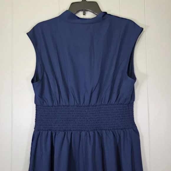 Wenrine Navy Blue Summer Smocked Dress Size XL - Picture 6 of 12